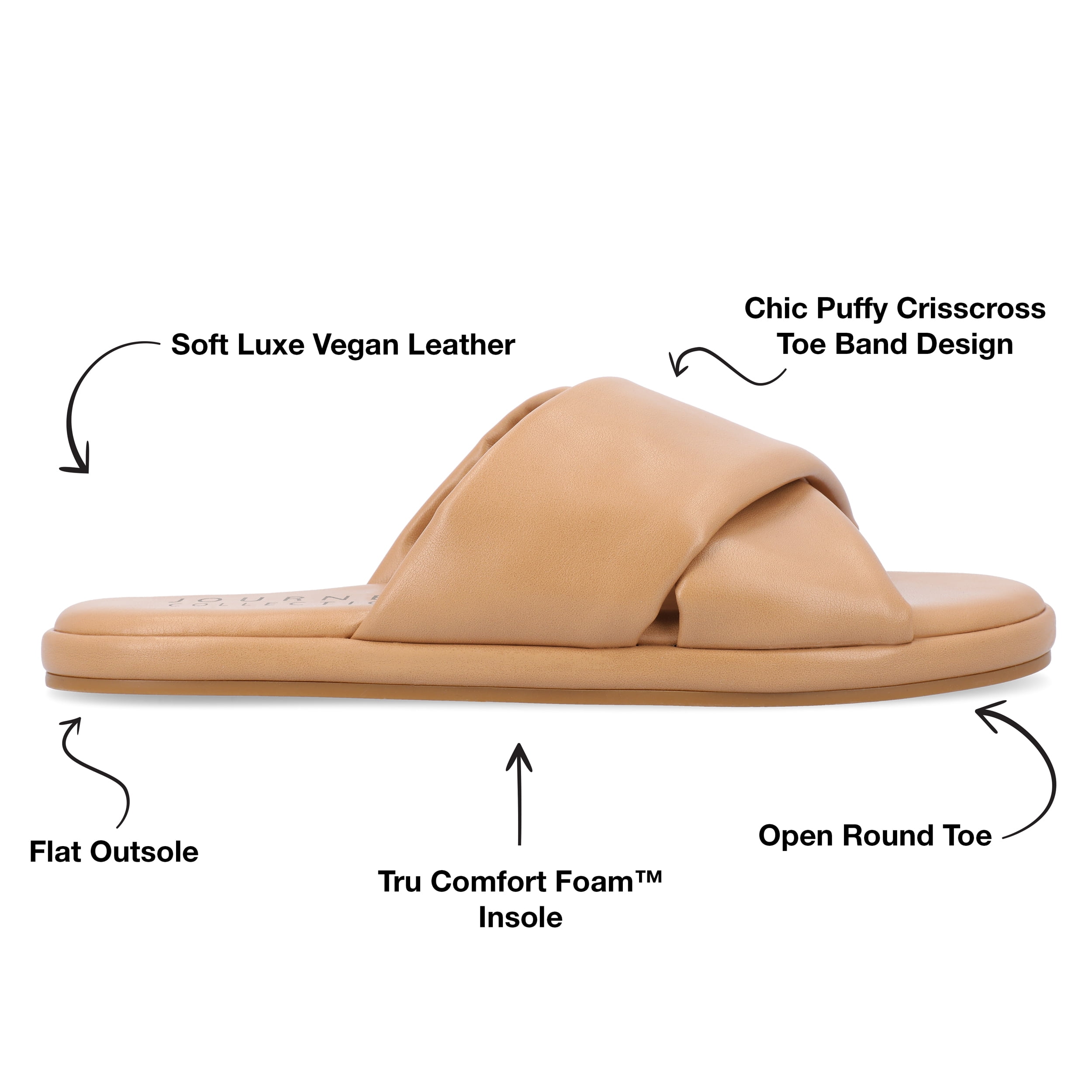 Journee Collection Womens Addilynn Tru Comfort Foam Puffy Slide Sandal