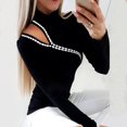thumbnail image 3 of Vedolay Cropped Sweater Womens 2023 Pullover Sweaters Long Sleeve Knit Lightweight Crew Neck Fall Tops,Black M, 3 of 5