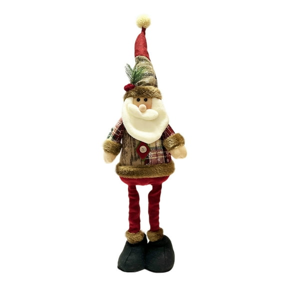 Christmas Decorations Long-Legged Santa Claus Elk Mouse Snowmen Sitting Hanging Plush Figurine Doll Ornaments for Home Window Table Fireplace Shelf Sitter Christmas Party Decoration Gifts