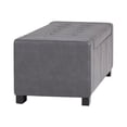 thumbnail image 3 of Simpli Home Laredo Large - Bench ottoman - rectangular - wood, foam, plywood, faux leather - stone gray, 3 of 7
