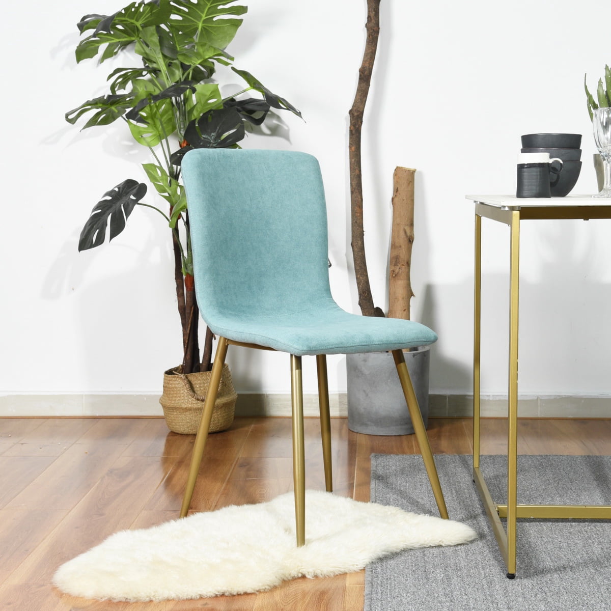 Topcobe Dining Chairs Set Of 2 Velvet Armless Dining Room Chairs For Living Room Upholstered Dining Chairs Blue Walmart Canada