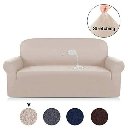 One Piece Sofa Cover Stretch Slipcover For Living Room Khaki Suede This On Opens A Dialog That Displays Additional Images For Product With The Option To Zoom In Or Out