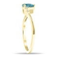 thumbnail image 2 of SZUL Women's Pear Shaped Aquamarine and Diamond Wave Ring in 10K Yellow Gold, 2 of 5