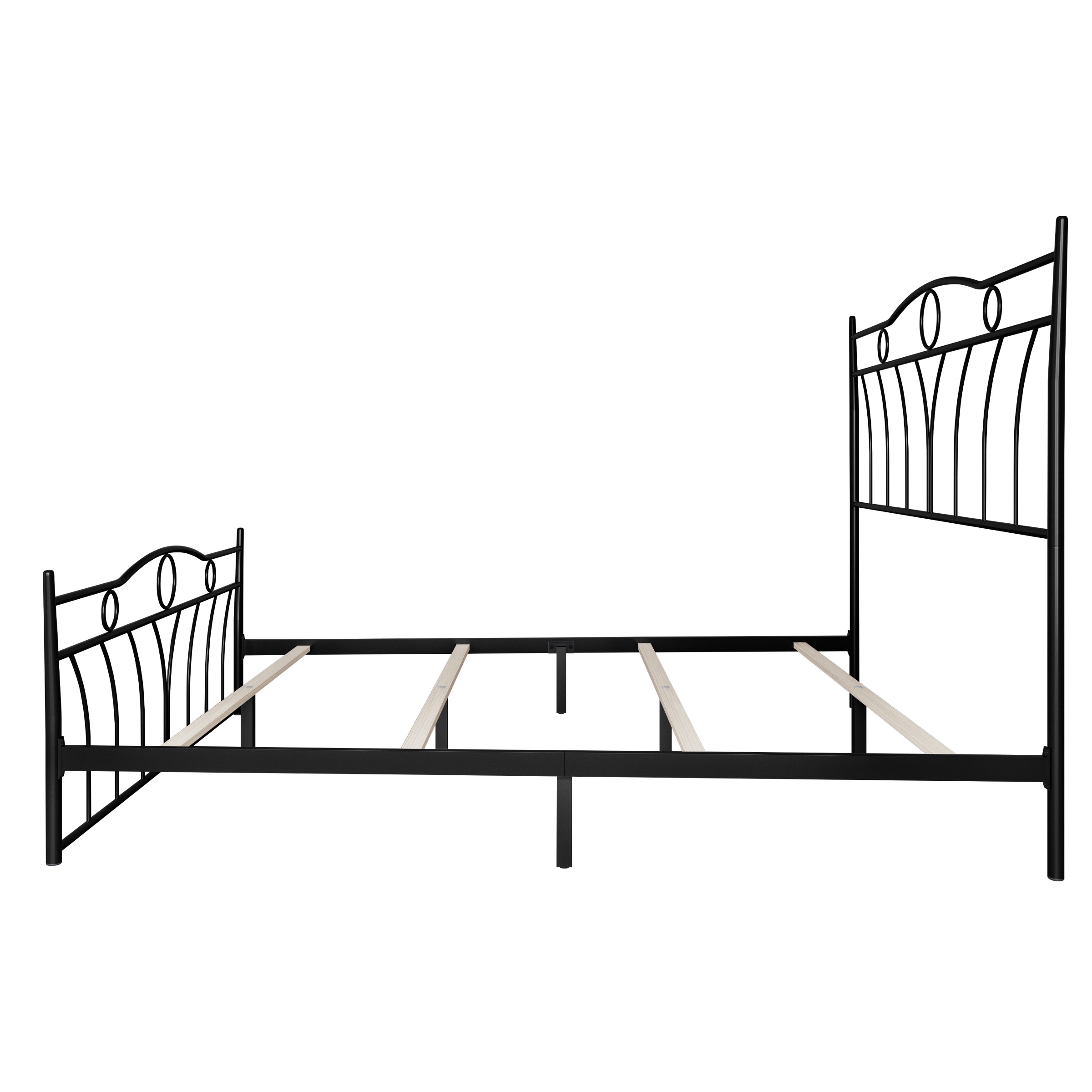 Home Design Shelby King Metal Bed Frame for Adults, Black, Classic Headboard and Footboard Design, Sturdy Frame, Easy Assembly