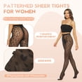 thumbnail image 3 of Manzi Leopard Tights for Women Patterned Stockings 20D Sheer High Waist Pantyhose, 3 of 8