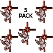 Cross with White Dove Patches Embroidered Patch Applique (5-Pack) - Laughing Lizards