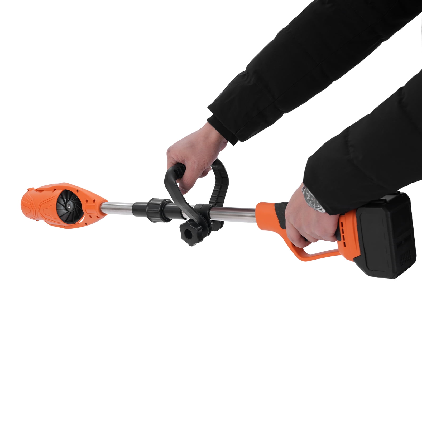 Cordless Lithium Battery Powered Leaf Blower, Electric Leaf Blower for Lawn Care 400W (Orange+Black)