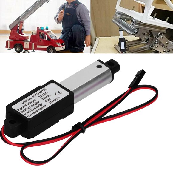 Mini Electric Linear Actuator Small Motion Actuator Electric Waterproof Motion Actuator with Mounting Bracket Robot DIY Accessory DC12V 30mm Stroke