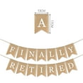 thumbnail image 2 of HONMEET 2Pcs Swallowtail Hanging Garland Linen Retirement Banner for Party Decoration Light Brown Color, 2 of 7