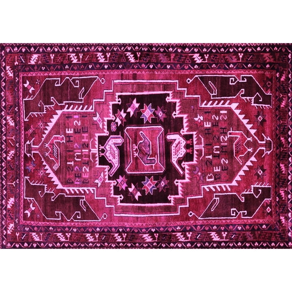 Ahgly Company Indoor Rectangle Persian Pink Traditional Area Rugs, 5' x 8'