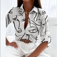 thumbnail image 3 of Women Spring Elegant Turn Down Colar Blouse Vintage Popular Printing Slim Shirts Autumn Office Ladies Fashion Long Sleeve Tops, 3 of 7