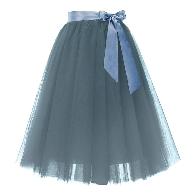  Carnevale New Women Tulle Skirts Knee Length Long Adult Tutu  Layered Short Prom Party Midi Skirt High (Light Blue, XXL) : Sports &  Outdoors