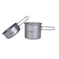 thumbnail image 2 of TOMSHOO TOMSHOO Ultra-Light Titanium Cookware Set: 1000ML Pot & 500ML Pan for Outdoor Camping, Hiking, and Backpacking Adventures, 2 of 6