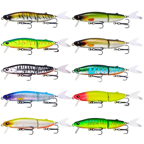 HENGJIA Fishing Lures 10PCS Multi Jointed Fish Fishing Kits Slow Sinking Lifelike Swimbait Freshwater and Saltwater for Trout Bass Lures