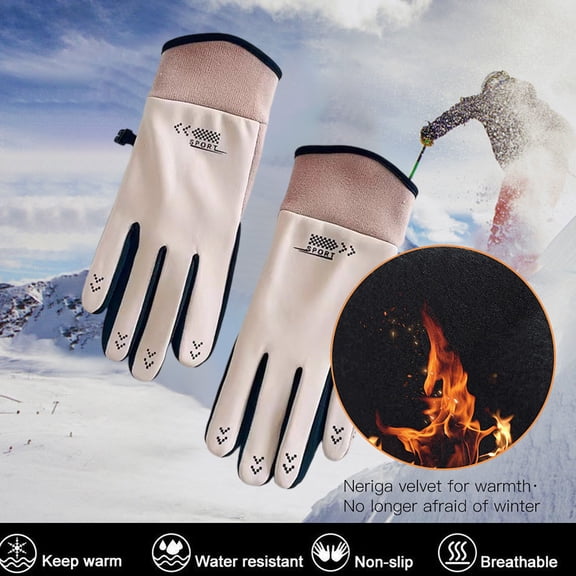 Winter Fleece Lined Thermal Gloves for Men and Women, Thick Warm Touchscreen Outdoor Sports Gloves for Cycling, Driving, Skiing, and Cold Weather Activities