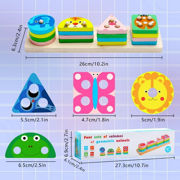 Pearoft Wooden Toys for 1 2 3 Year Olds Baby Toys 12 18 24 Months