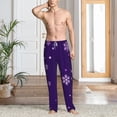 thumbnail image 4 of Salouo Crystal Purple Snowflake Print Pajama Pants for Men, Lounge Pants Elastic Waistband Casual Men's sleepwear Loungewear Sleep Pajama Pant -Small, 4 of 7