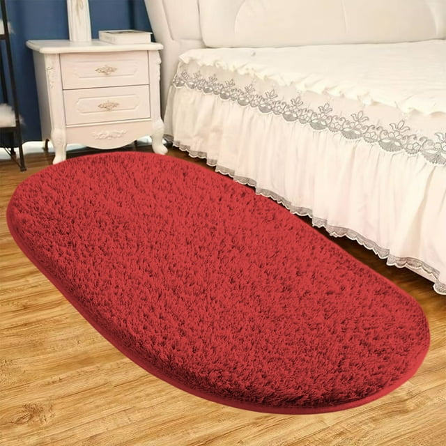 LSLJS Area Rug Soft Bedroom Rugs Shaggys Rugs for Bedroom Oval Rugs Bath Carpet Living Room Runner Rug Soft Comfortable Water Absorption Non Slip Thick Machine Washable