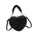 thumbnail image 3 of Bolso bandolera informal con forma de corazón, de poliuretano, moderno y casual, para chicas, señoras y mujeres. Negro, 3 of 9
