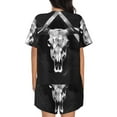 thumbnail image 6 of Rateoe White Black Sheep skull Pattern Women's Short-Sleeved Pajama Set - 2 Piece Soft and Lightweight Sleepwear Set-X-Large, 6 of 7