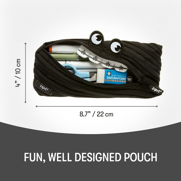 ZIPIT Gorge Pencil Case for Boys u0026 Girls, Cute Pencil Pouch for Kids (Black)  - Walmart.com