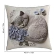 thumbnail image 2 of Cute Cats Pillow Cover 18x18 Inch, Faux Embroidery Textured Look Cat Throw Pillow Cover, Decorative Animal Theme Polyester Pillowcase for Sofa Bedroom, 2 of 5
