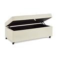 thumbnail image 5 of Modern Storage Ottoman with Wheels, Modular Sofa Ottoman for Living Room & Lounge, Large Comfort Bench with Hidden Storage - Ivory, 5 of 9