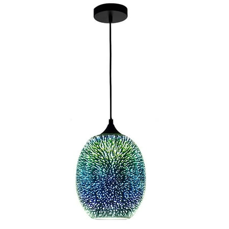 Colored Pendant Lights Kitchen Moaere Creativity 3D Glass Fireworks LED Ceiling Lights Modern Chandelier Glass Pendant Lamp Fixture for Kitchen Hallway Bathroom Bar ()