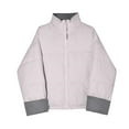 thumbnail image 4 of Oversized Puffer Jackets for Women Color Block Lined Zip Up Stand Collar Thicken Quilted Jacket with Pockets Casual Long Sleeve Loose Down Coat Solid Winter Warm Short Coats 2025, 4 of 4