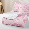 thumbnail image 4 of Manfei Pink Cute Bow Quilt Full For Girls,Cartoon 3D Letter Z Monogram Full Bedspread Sets,3-Piece, 4 of 7