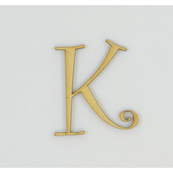 1 Pc, 10 Inch X 1/8 Inch Thick Wood Letters K In The Curlz Font Great For Craft Project & Different Decor
