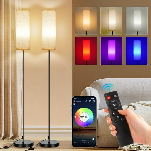Lámpara FRIDEKO HOME, 2 unidades, RGB inteligente regulable con control remoto