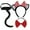 A-3PC, variant on 6 Pcs Cat Costume Set Red and White Stripes Headband Tutu Skirt Bowtie Tail Gloves Socks for Girls World Book Day Dress Up