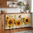 thumbnail image 3 of Sunflower Cabinet Curtain 32"Wx55"L, Dustproof Pantry Door Curtain with Self Adhesive Tape, Butterfly Spring Floral Retro Tall Storage Cover Privacy Drape for Bathroom Kitchen Laundry Room, 3 of 9