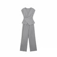thumbnail image 4 of Gealkoca Pant Suits for Women Dressy 2 Piece Business Casual Outfits Vest and Elastic Waist Straight Leg Pants Set for Office Work Casual Matching Set, 4 of 6