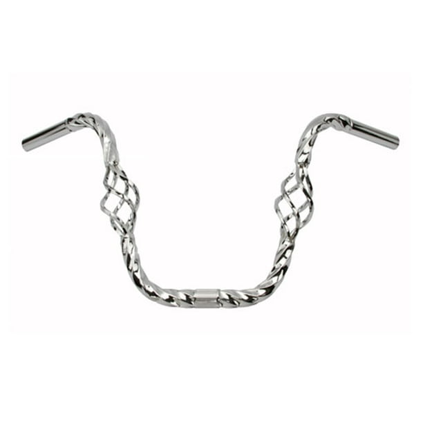 Cage Twisted Handlebar 11" 25.4mm Chrome. Bike handle bar, bicycle