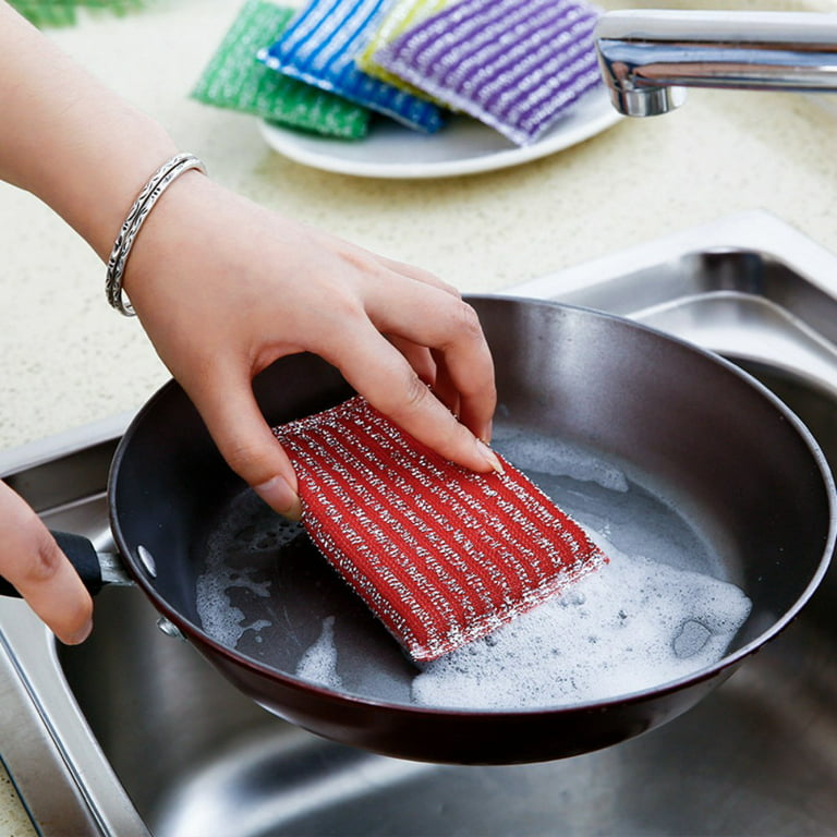 Paperless Kitchen Set of 12 Premium Dish Wash Scrubs Sponge Scour Pads Made of 100% Natural Organic Fibers W/Non-Toxic Coat Non-Scratch Surface 5 x