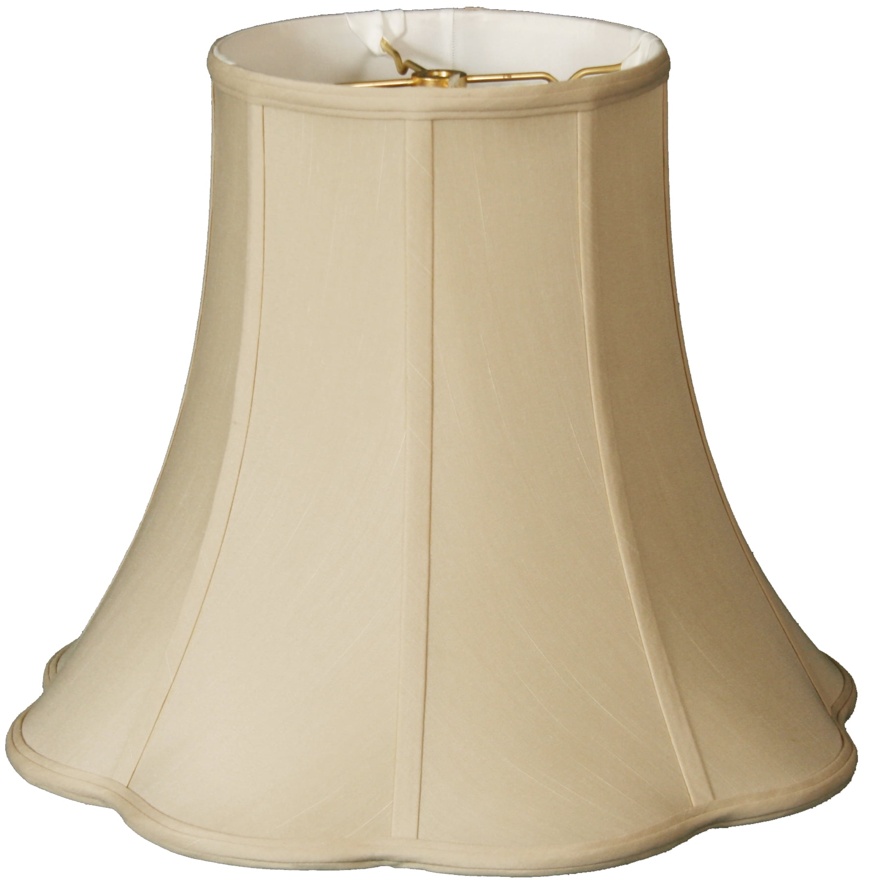 Royal Designs 16" Bottom Scalloped Bell Lamp Shade in Beige, 8 x 16 x