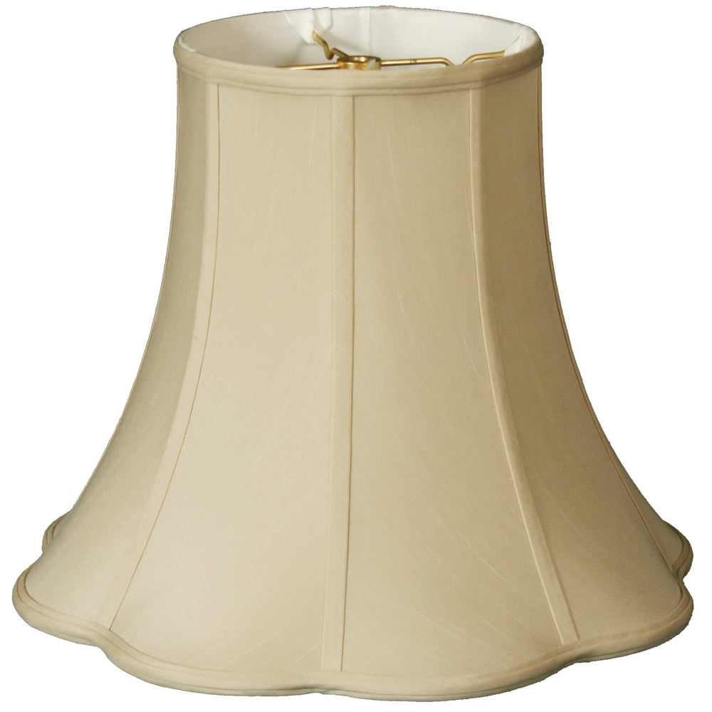 Royal Designs 16" Bottom Scalloped Bell Lamp Shade in Beige, 8 x 16 x