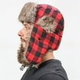thumbnail image 2 of Sombrero de cazador de invierno - Sombrero de piloto de caballería rusa para hombres y mujeres - Sombrero esquimal de nieve con orejeras para clima frío / 6 colores disponibles, 2 of 5
