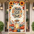 thumbnail image 4 of Autumn Pumpkins Happy Fall Banner Floral Lantern for Thanksgiving Harvest Festival Seasonal Decoration, 4 of 9