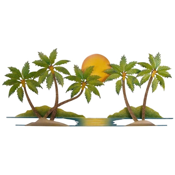 T.I. Design Palm Trees & Sun Metal Wall Art One Size
