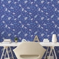 thumbnail image 2 of Ambesonne Romantic Peel & Stick Wallpaper for Home, Feathers Cursive Scripts, 13"x72", Dark Ceil Blue Pale Mauve, 2 of 5