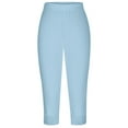 thumbnail image 5 of SwiftWear Women's High-Waisted Lace Trim Capri Pants Yoga Leggings Slim Fit 7/8 Length Workout Pants S-2XL, 5 of 7