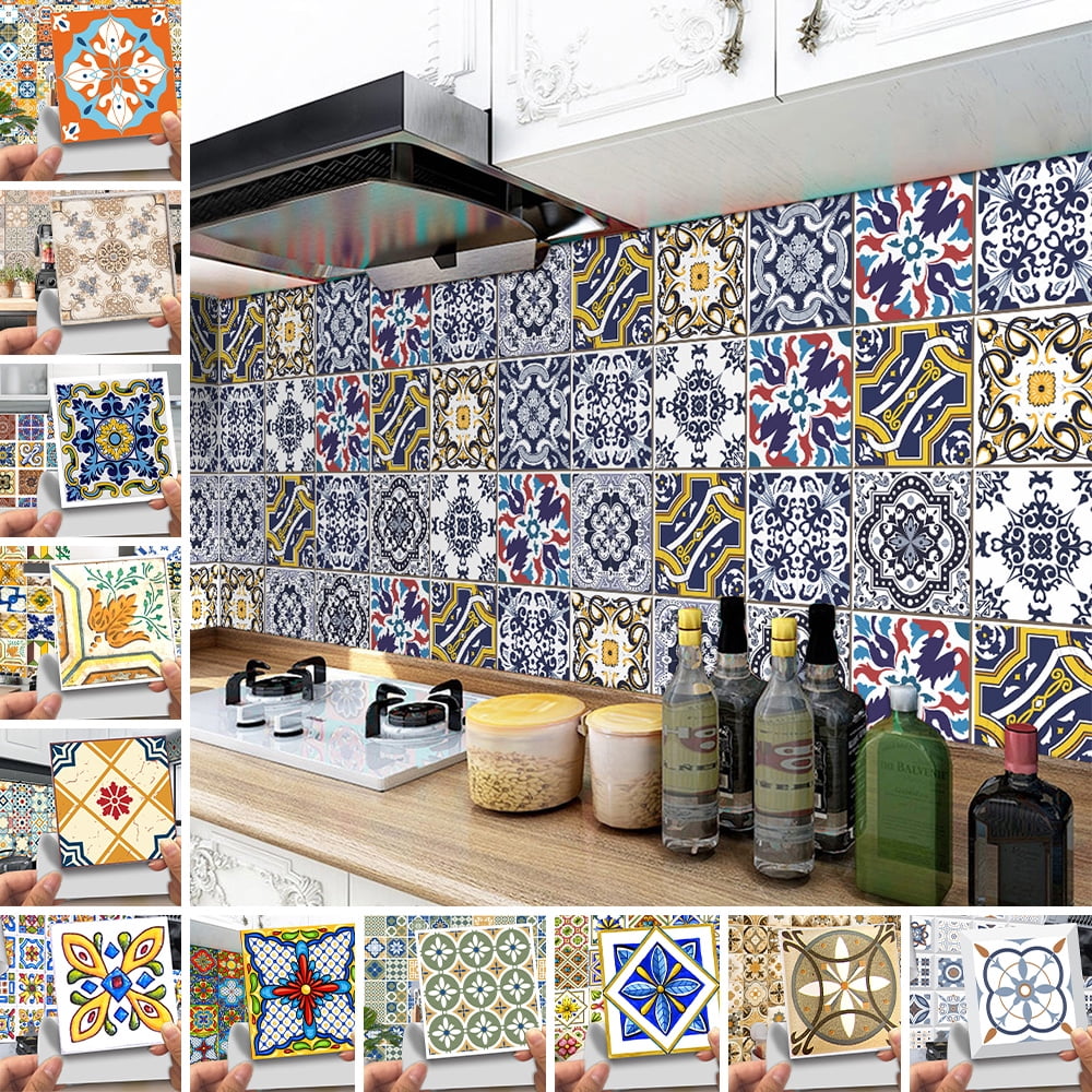 Goory Peel and Stick Self Adhesive Removable Stick On Moroccan Style Backsplash Tiles