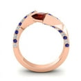 thumbnail image 3 of Diamond-Capitals 1.20 Carat Shiny Natural Diamond Garnet & Blue Sapphire Gemstone Bridal Ring for Ladies Solid 18K Rose Gold Size 7, 3 of 8
