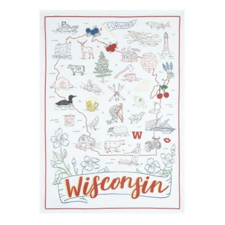 

Peking Handicraft 04TG1053WC 18 x 25 in. Wisconsin State Kitchen Towel Pack of 4