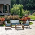 thumbnail image 6 of Arden Selections Outdoor Loveseat Cushion Set 46 x 26, French Blue Linen Stripe, 6 of 6