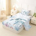 thumbnail image 2 of Erosebridal Sea Animal Turtle Twin Sheet Sets,Ocean Coral Starfish Bedding For Boys Girls 3-Piece, 2 of 6