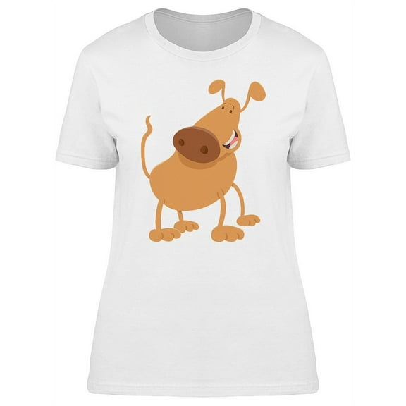 Cute Dog Doodle Cartoon T-Shirt Women -Image by Shutterstock, Female Large